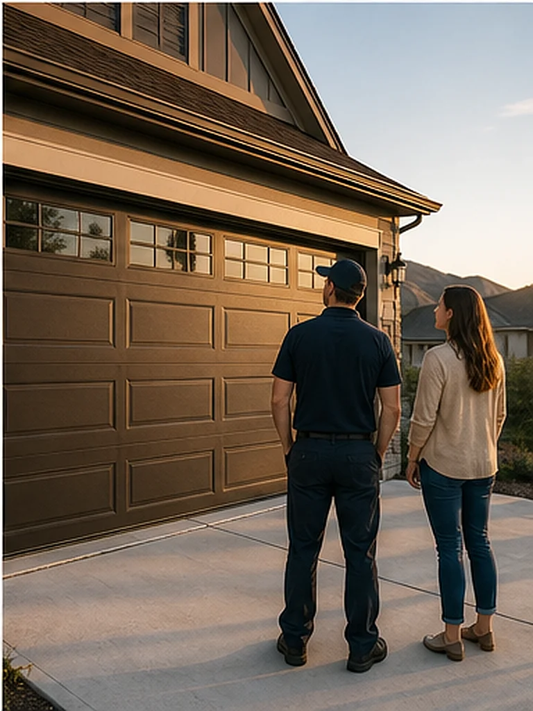 Residential garage door replacement estimate consultation