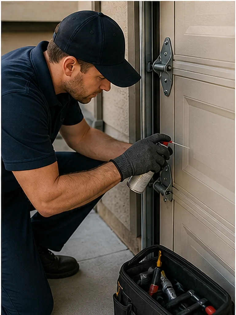 Inspection of a noisy residential garage door