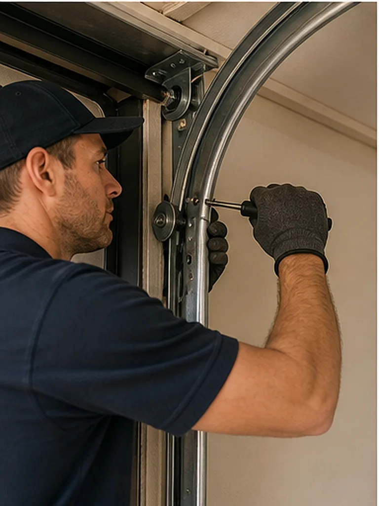 Garage door roller replacement in a metal track